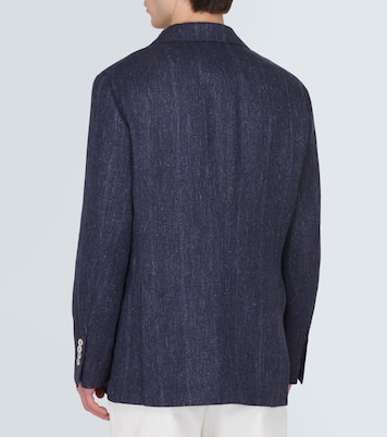 Striped linen, silk and wool blazer | Brunello Cucinelli
