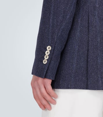 Striped linen, silk and wool blazer | Brunello Cucinelli