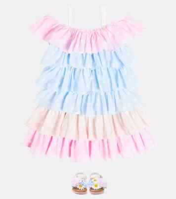 Ruffled cotton dress | Monnalisa