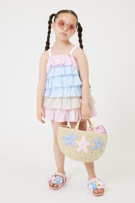 Ruffled cotton dress | Monnalisa