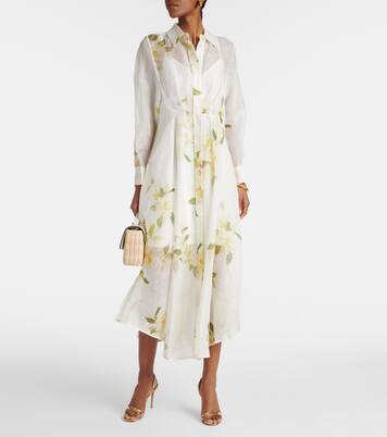 Robe chemise Harmony en lin et soie | Zimmermann