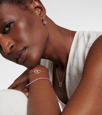 Orecchini Bauble in oro 14kt con diamanti e zaffiri | Roxanne First