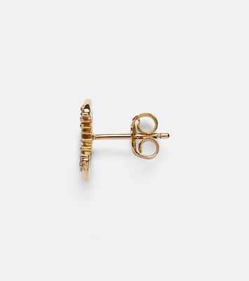 Crescent Moon 14kt gold single earring with diamonds | Sydney Evan