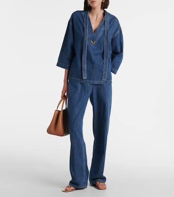 High-Rise Wide-Leg Jeans | Valentino