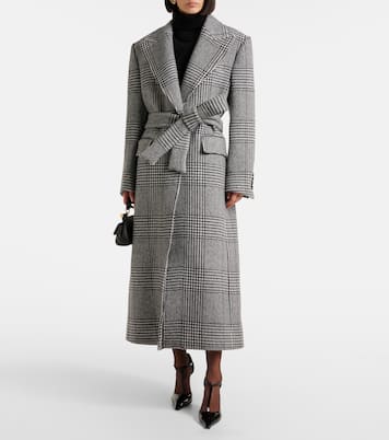 Manteau en laine mélangée à carreaux | Dolce&Gabbana