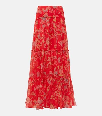 Floral tiered silk maxi skirt | Etro