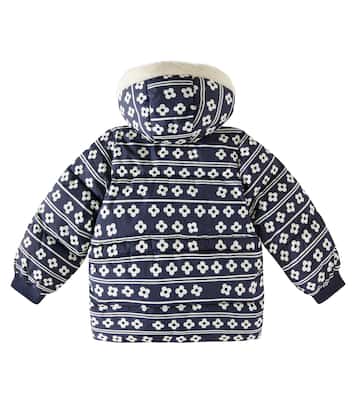 Wattierte Jacke Flowers mit Faux Fur | Mini Rodini