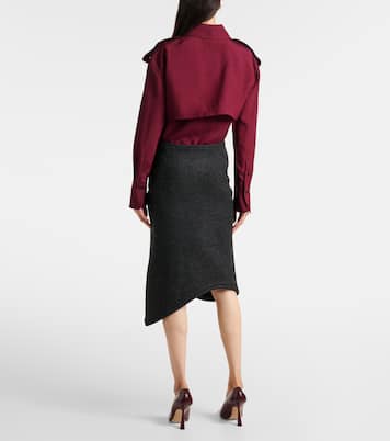 High-Rise-Bleistiftrock aus Wolle | Victoria Beckham