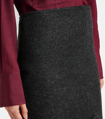 High-Rise-Bleistiftrock aus Wolle | Victoria Beckham