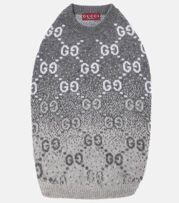 Wool jacquard dog sweater | Gucci