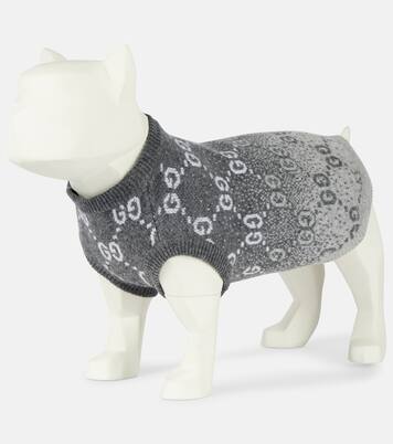 Wool jacquard dog sweater | Gucci