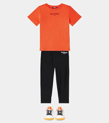 Logo leather sneakers | Balmain Kids