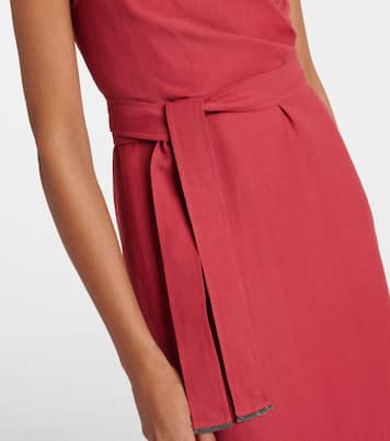 Gathered midi dress | Brunello Cucinelli