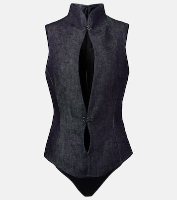 Cutout denim bodysuit | Mugler