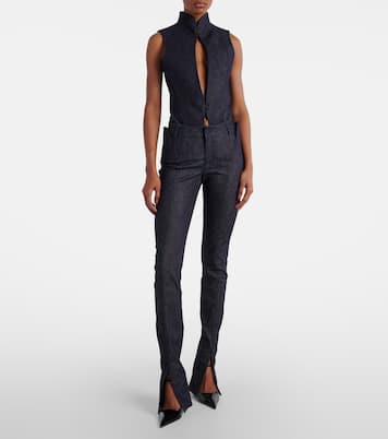 Cutout denim bodysuit | Mugler