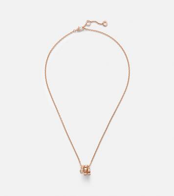 Serpenti Viper 18kt rose gold pendant necklace with diamonds | Bvlgari