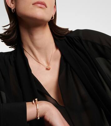 Serpenti Viper 18kt rose gold pendant necklace with diamonds | Bvlgari