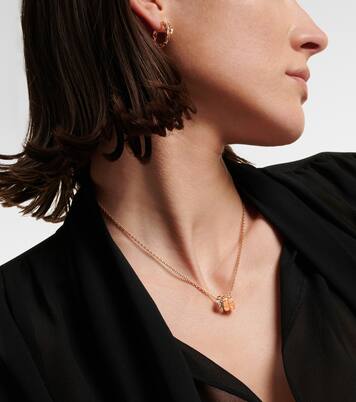 Serpenti Viper 18kt rose gold pendant necklace with diamonds | Bvlgari