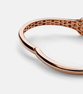 Serpenti 18kt rose gold bangle with diamonds and rubellites | Bvlgari