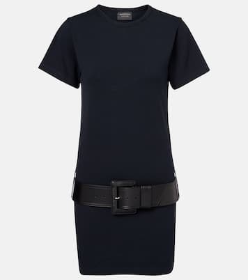 Belted cotton-blend jersey minidress | Balenciaga