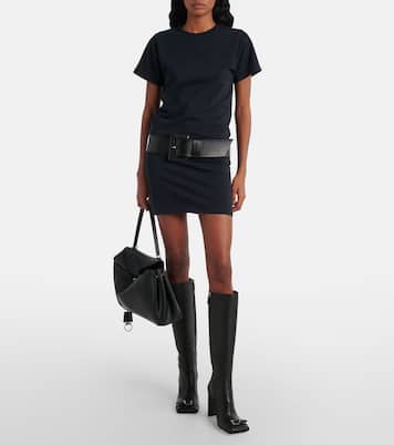 Belted cotton-blend jersey minidress | Balenciaga