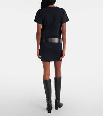 Belted cotton-blend jersey minidress | Balenciaga