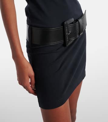 Belted cotton-blend jersey minidress | Balenciaga