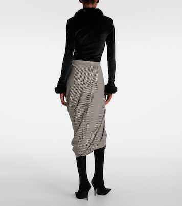 Twisted houndstooth wool pencil skirt | Balenciaga