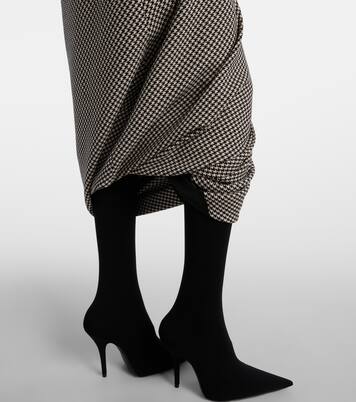 Twisted houndstooth wool pencil skirt | Balenciaga