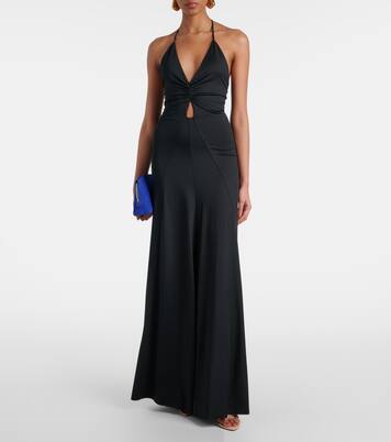 Gathered jersey open-back gown | Victoria Beckham