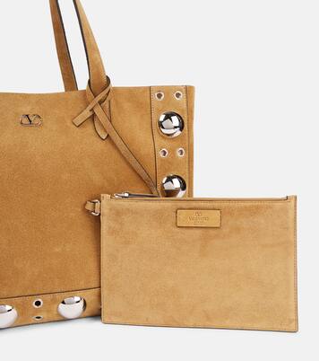 Shopper Nellcôte Medium de ante con tachuelas | Valentino Garavani