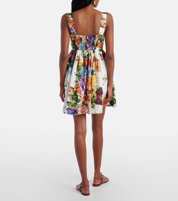 Vestido corto de algodón floral | Dolce&Gabbana