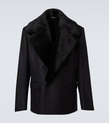 Shearling-trimmed virgin wool blazer | Dolce&Gabbana