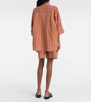 Chemise rayée en coton mélangé | Brunello Cucinelli