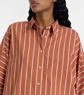 Chemise rayée en coton mélangé | Brunello Cucinelli