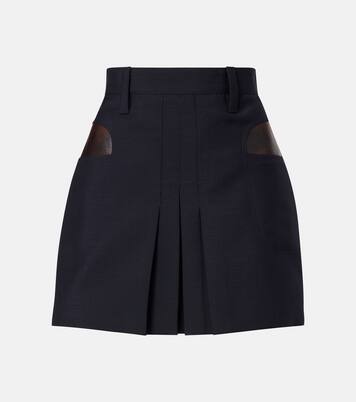 Pleated mohair and wool miniskirt | Prada