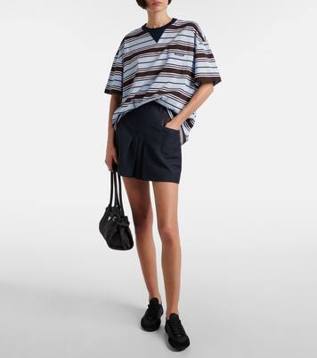 Pleated mohair and wool miniskirt | Prada