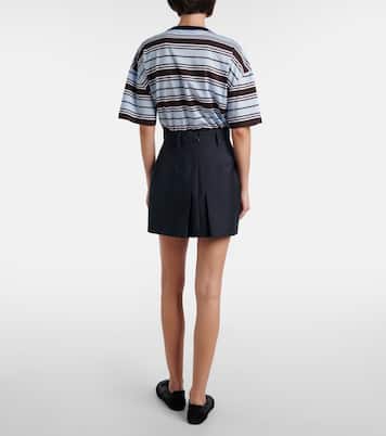 Pleated mohair and wool miniskirt | Prada