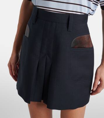 Pleated mohair and wool miniskirt | Prada