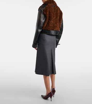 Veste en cuir et shearling | Prada