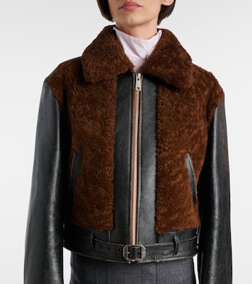 Veste en cuir et shearling | Prada