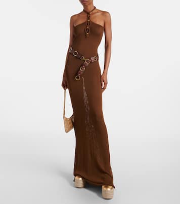 Espadrille-Wedges aus Metallic-Leder | Gianvito Rossi