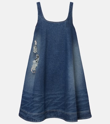 Distressed denim minidress | Simone Rocha