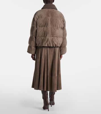 Suede down jacket | Brunello Cucinelli