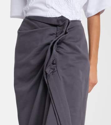 Falda midi de algodón con volantes | Dries Van Noten