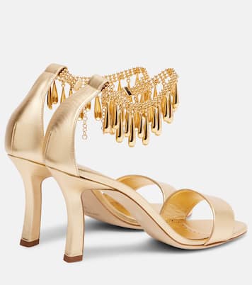 Verzierte Sandalen Nicusan 90 aus Metallic-Leder | Manolo Blahnik