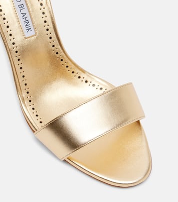 Verzierte Sandalen Nicusan 90 aus Metallic-Leder | Manolo Blahnik