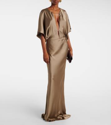 Robe longue Obie en satin | Norma Kamali