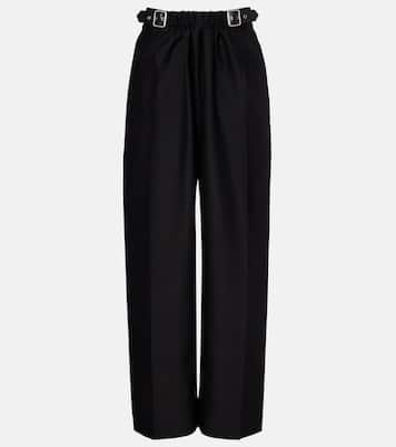 Gathered wool and silk wide-leg pants | Loewe