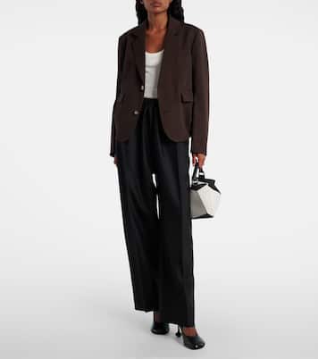 Gathered wool and silk wide-leg pants | Loewe